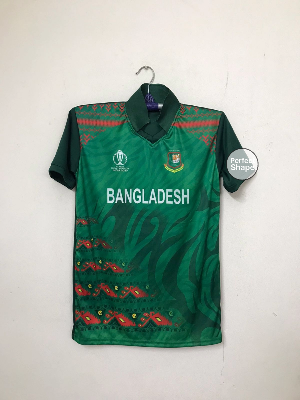 Picture of Bangladesh National Cricket Team Jersey, Short sleeve Collar Jersey 2022(Only M size)(Green)