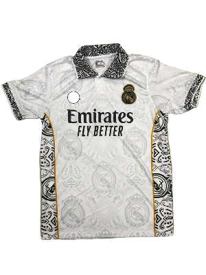 Picture of Real Madrid (With Embroidery) Premium Football Jersey Black 2024(Off White)