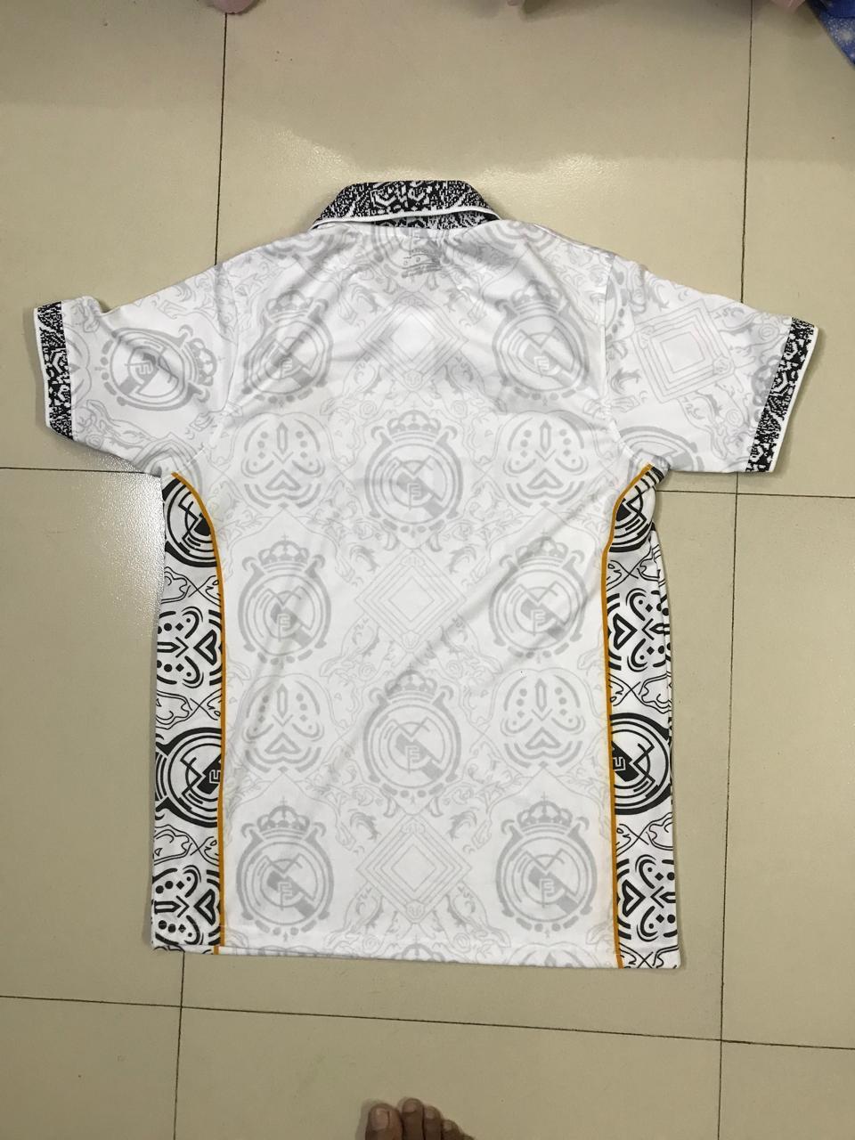 Picture of Real Madrid (With Embroidery) Premium Football Jersey Black 2024(Off White)