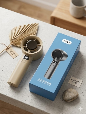 Picture of Portable Handheld Mini Fan, Foldable Powerful Winds Turbo Fan