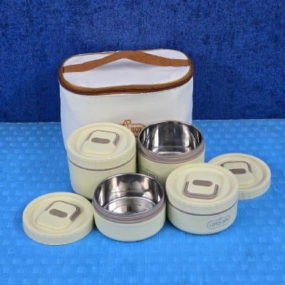 Picture of 4 Tier Smart Lunch Box Set Stainless Steel Food Container Portable Leakproof Tiffin Box