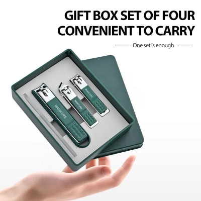 Picture of 4pcs/Set Original German Nail Clippers Set, With Nail Scissors, Nail Clippers And Foot Rasp,Imported Home(Green)