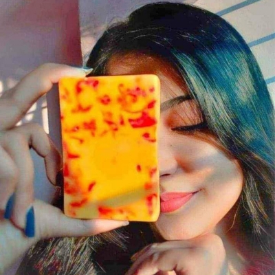 Picture of Saffron Goat Milk Handmade original Soap Bar net weight 100 gram