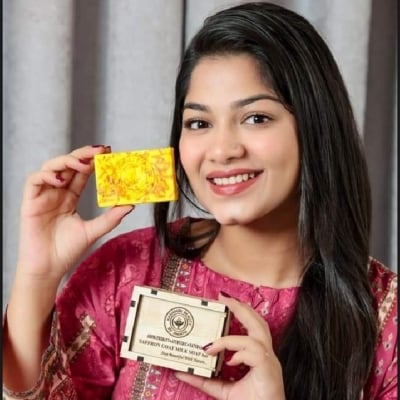 Picture of Saffron Goat Milk Handmade Soap Bar 100gm(saban)