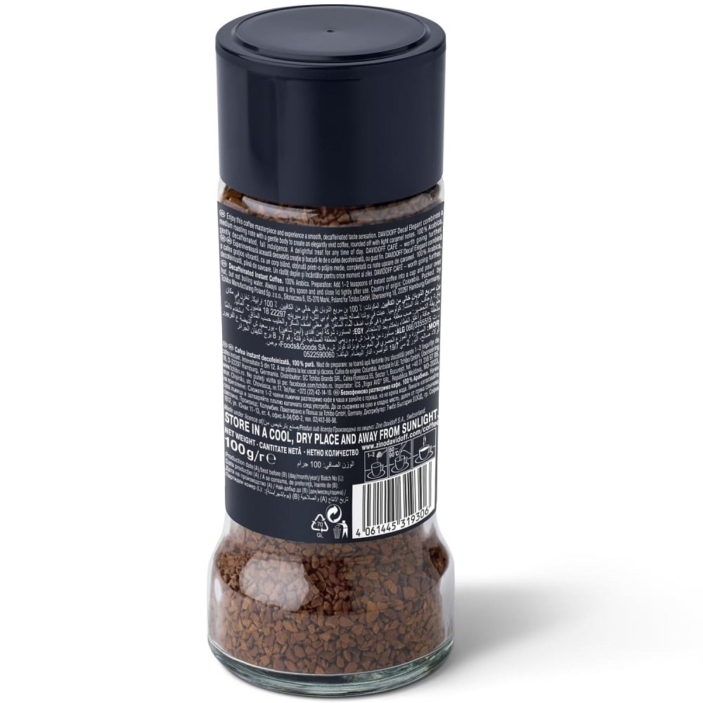 Picture of DAVIDOFF COFFEE DECAF ELEGANT 100G
