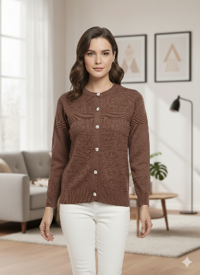 Picture of Women's Long Sleeve Sweater Open Front Cardigan Button Closer Outerwear Winter Dress Casual Solid Color Sweaters