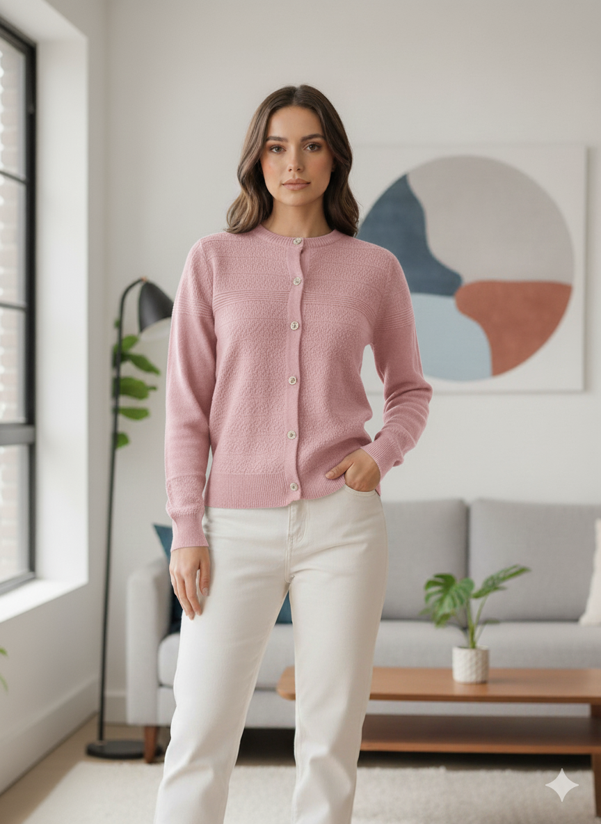 Picture of Women's Long Sleeve Sweater Open Front Cardigan Button Closer Outerwear Winter Dress Casual Solid Color Sweaters
