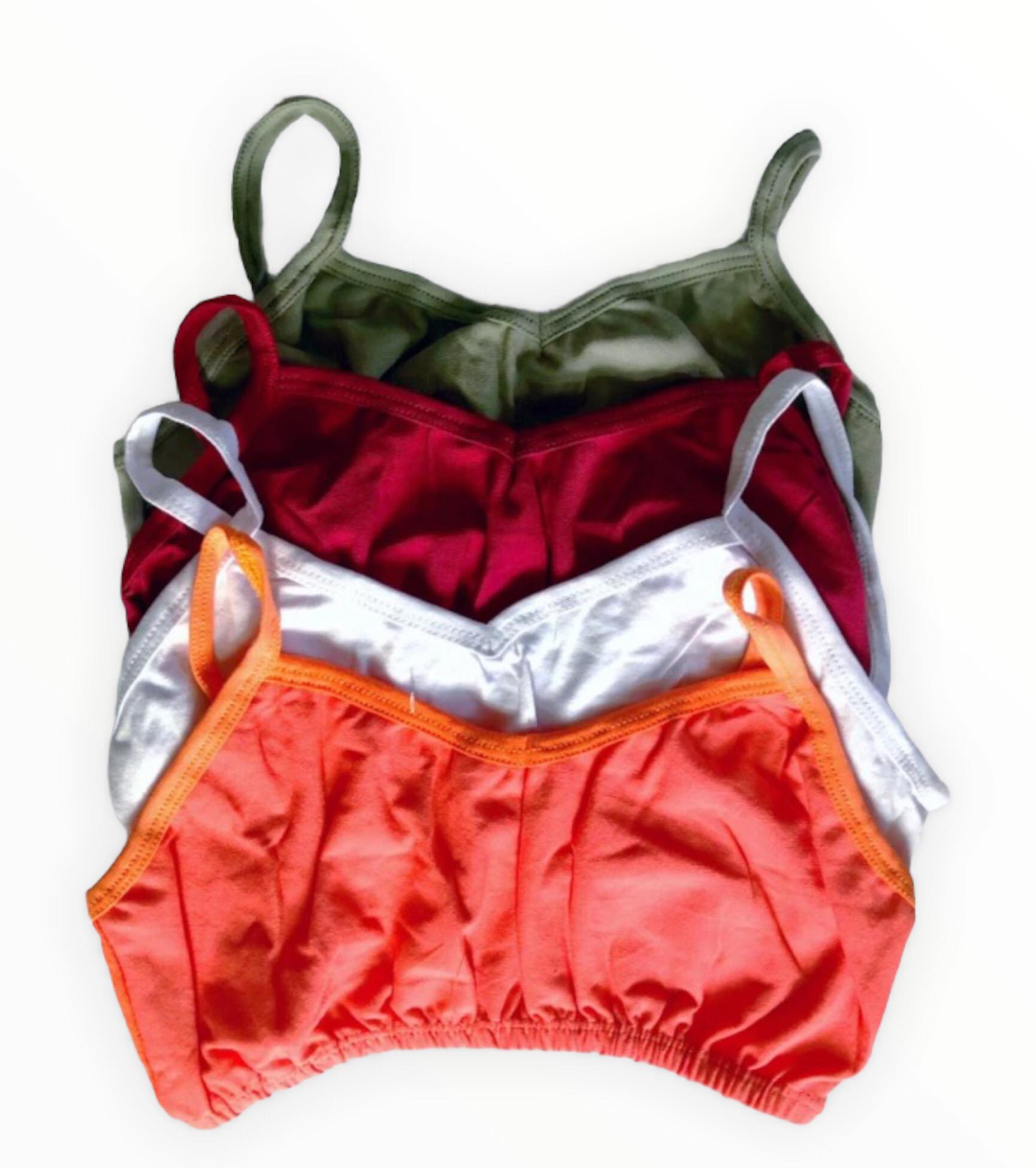 Picture of 4 Pieces Comfortable Super Soft Cotton Semis bra for Girls.● 👧 কিশোরী মেয়েদের জন্য ৪ পিস সুতি সেমিজ কম্বো সেট! ● আরাম, সুরক্ষা আর স্টাইল—সব একসাথে!