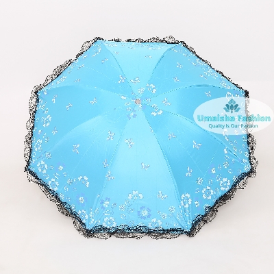 Picture of Ladies Fashionable and Elegant Anti UV Sunshade Print Border Lace Umbrella