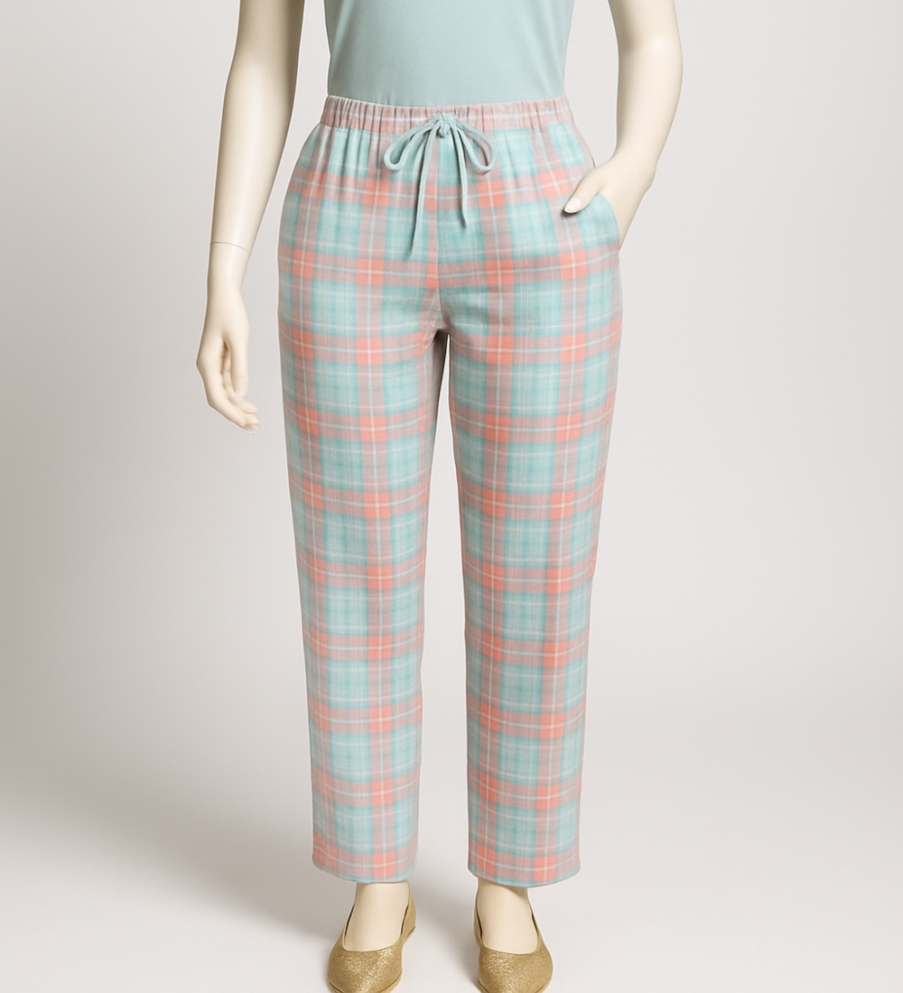 Picture of Women's Pajama Pants Casual Soft Cotton Pants - Female Striped Loose Sleepwear - Enhance Your Nighttime Comfort. ✨মেয়েদের রাতে পরে ঘুমানোর জন্য সুতি কাপড়ের  লুসফিট আরামদায়ক পাজামা .