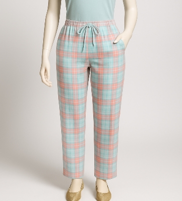Picture of Women's Pajama Pants Casual Soft Cotton Pants - Female Striped Loose Sleepwear - Enhance Your Nighttime Comfort. ✨মেয়েদের রাতে পরে ঘুমানোর জন্য সুতি কাপড়ের  লুসফিট আরামদায়ক পাজামা .