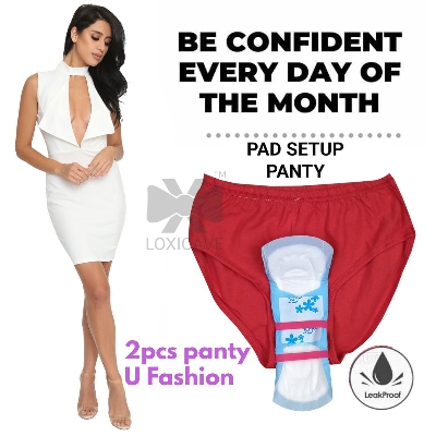Picture of Pure Cotton Pad Setup Underwear for Women/Girls/Ladies Pantie - 2pcs