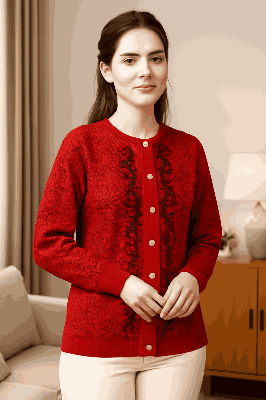 Picture of Women's Long Sleeve Cable Knit Sweater Open Front Cardigan Button Loose Outerwear Winter Dress Casual Solid Color Sweater