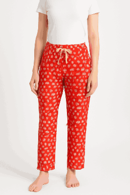 Picture of Women's Pajama Pants - Casual Soft Cotton Pants - Female Striped Loose Sleepwear - Night Dress - Comfortable and Trendy Night Wear. ✨মেয়েদের রাতে পরে ঘুমানোর জন্য সুতি কাপড়ের  লুসফিট আরামদায়ক পাজামা .