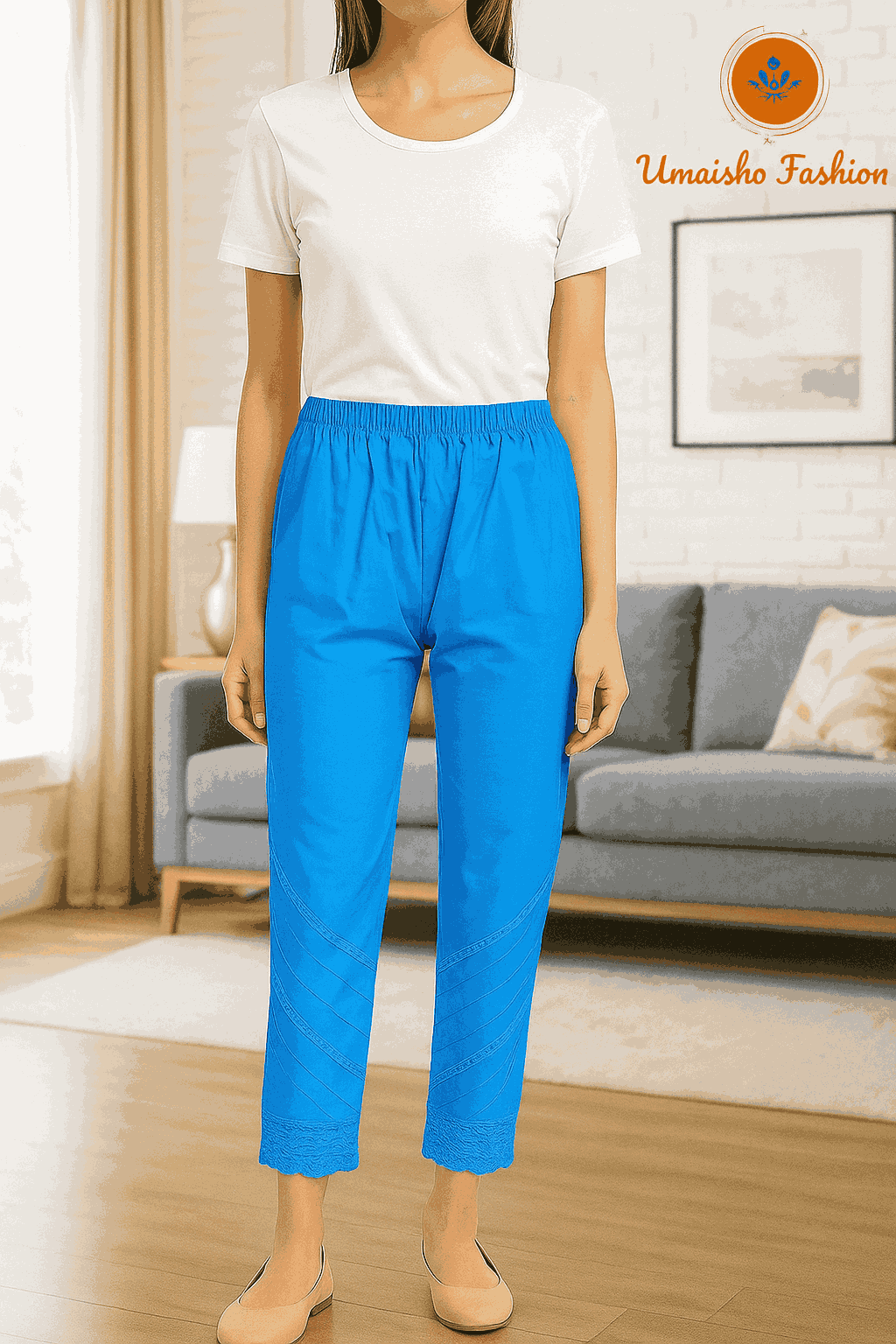Picture of Suti Kaporer Cotton Pajama Pants for Women Solid Color. 🩵 উমাইশা ফ্যাশান – মেয়েদের প্রিমিয়াম সুতি পায়জামা 🩵