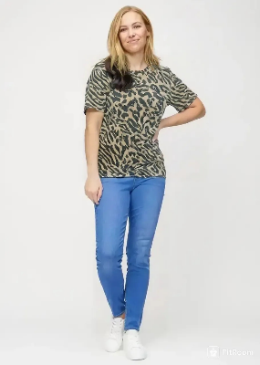 Picture of Denim High quality pant and t-shirt for girls stylish jeans and tops | Joggers pant and tops set for Woman