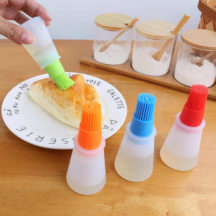 Picture of Oil Bottle Brush for BBQ Baking Basting Brush portable for Kitchen Camping Tool Oil Brush(Red)
