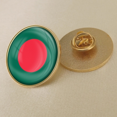 Picture of Bangladesh Flag Coat Pin | Imported Lapel Pins Brooch Featuring the Coat of Arms of Bangladesh. Perfect for celebrating Victory Day and Independence Day in Bangladesh(Circle)