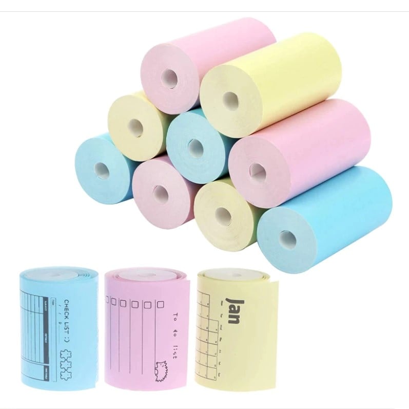 Picture of Multicolor Thermal Paper Rolls 57x30mm for 2-inch Mini Printer (58mm) POS and Receipt printers – durable, high-quality, and fade-resistant for clear, long-lasting prints(10 Rolls)