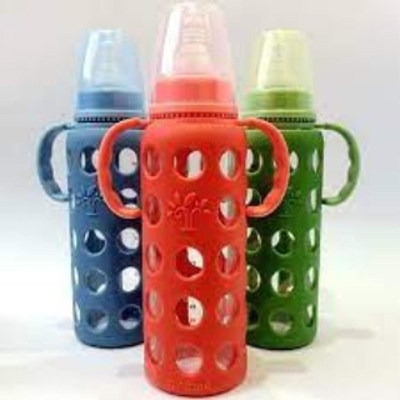 Picture of Minitree 240ml Glass Feeding Bottle Milk Feeder With Silicone Cover