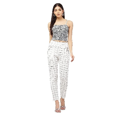 Picture of Classy Latest Slim Fit Girls Jeggings Check Pants