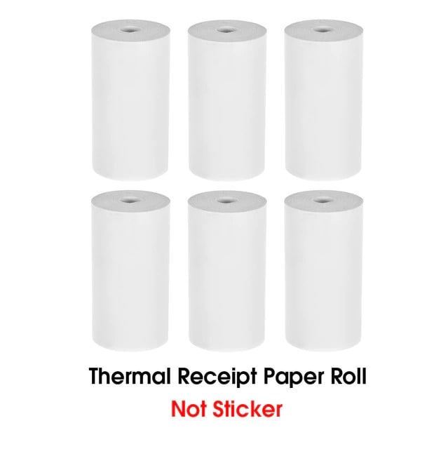 Picture of 6pcs 57*30mm thermal paper rolls for 58mm POS, Receipt, Mini Thermal Printers - White(White 6 Rolls)