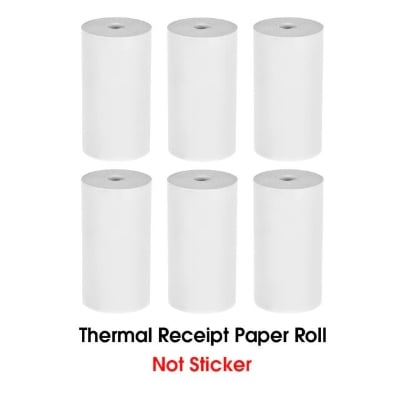 Picture of 6pcs 57*30mm thermal paper rolls for 58mm POS, Receipt, Mini Thermal Printers - White(White 6 Rolls)