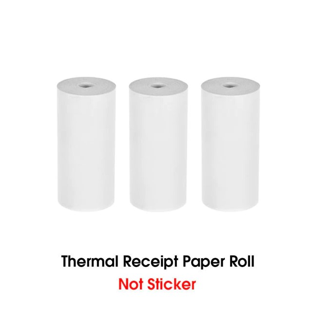 Picture of 3pcs 57*30mm Thermal Paper Roll/thermal Sticker paper roll/Multicolor thermal Paper Roll for Mini Printer, Label Printer, Thermal Printer(White 3 Rolls)