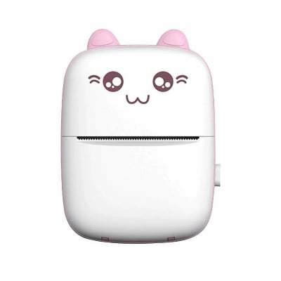 Picture of Portable Thermal Mini Printer 58mm Label Sticker Printer and Photo Printer with Wireless Bluetooth Nadra C9 Pink and Blue(Pink)