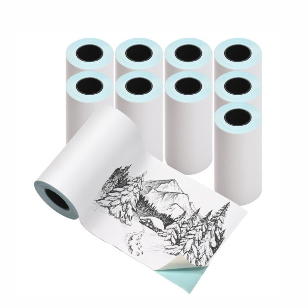 Picture of 10pcs 57*30mm Thermal Paper Rolls for 58mm POS Printer, Receipt Printer, Mini Thermal Printer - White(Sticker 10 Roll)