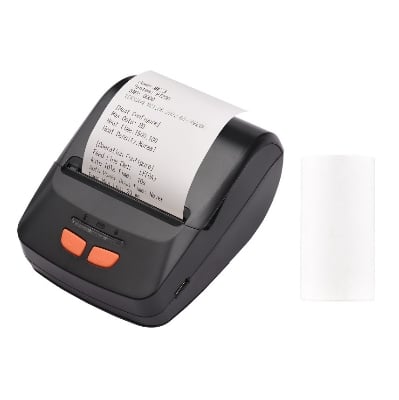 Picture of Portable POS Printer 58mm 2 inch Thermal Receipt Printer Bluetooth Pocket Printer | Cash Drawer Compatible | Support iOS, Android, Computer, Laptop | POS Printer for Restaurant Bill, Ticket, Token, Label Printing(PT 230 Black)