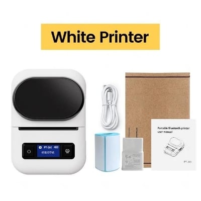 Picture of Portable POS Printer 58mm 2 inch Thermal Receipt Printer Bluetooth Pocket Printer | Cash Drawer Compatible | Support iOS, Android, Computer, Laptop | POS Printer for Restaurant Bill, Ticket, Token, Label Printing(PT 260)