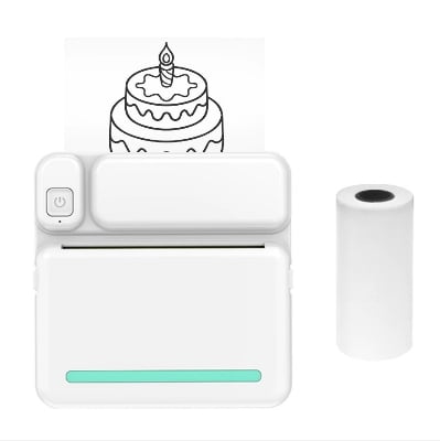 Picture of Mini Pocket Photo Printer Portable Thermal Printing Machine Wireless BT Connection for Picture Lable DIY Handcraft List Memo Notes Journal(White)