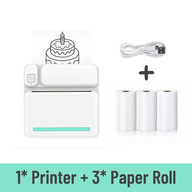 Picture of Mini Printer 58mm Portable Label Printer Bluetooth Printer for Study Notes, To-Do-Lists, Journal Printing, Label Printing, Nadra-C19(White)