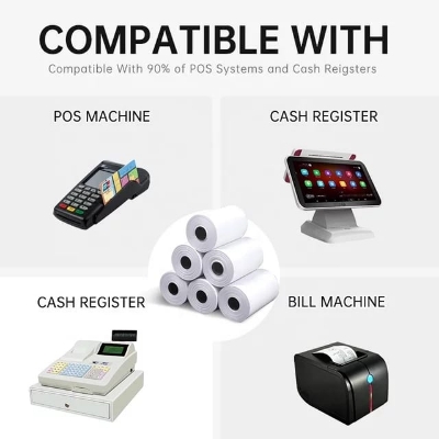 Picture of Premium 78x38mm thermal paper rolls for 3 inch (80mm) POS printers. BPA-free, eco-friendly, and fade-resistant—perfect for receipts, invoices, and bills in retail, restaurants, and service counters.(20 Rolls)