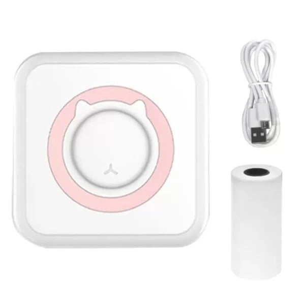 Picture of Mini printer Sadakalo Photo Printer Wireless Bluetooth Thermal Printer Photo Label Sticker Printer, C15(Pink Circle)