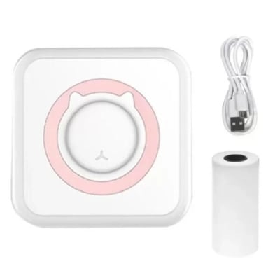Picture of Mini printer Sadakalo Photo Printer Wireless Bluetooth Thermal Printer Photo Label Sticker Printer, C15(Pink Circle)