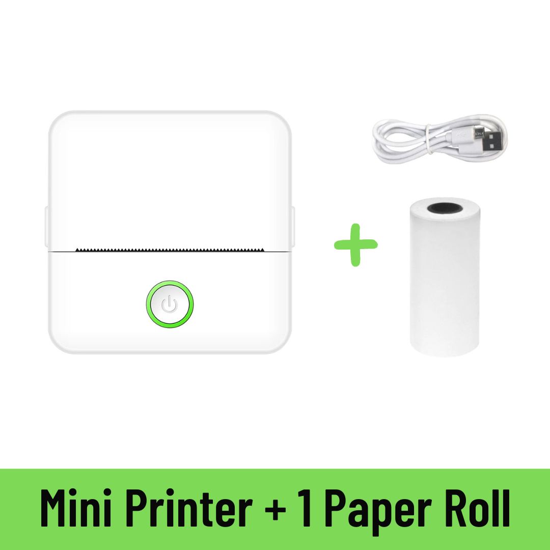 Picture of Mini Printer 58mm Portable Mobile Printer Label Printer Bluetooth Support for Study Notes, To-Do-Lists, Journal Printing, Label Printing,  Photos, Notes - Compatible with Android & iOS, Nadra-X6(White)