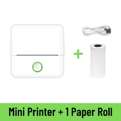 Picture of Mini Printer 58mm Portable Mobile Printer Label Printer Bluetooth Support for Study Notes, To-Do-Lists, Journal Printing, Label Printing,  Photos, Notes - Compatible with Android & iOS, Nadra-X6(White)