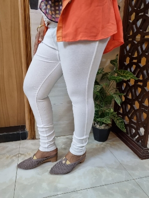 Picture of Winter Special Comfortable Cotton Back Pocket Leggings Ties Pant for woman wide long length leggings