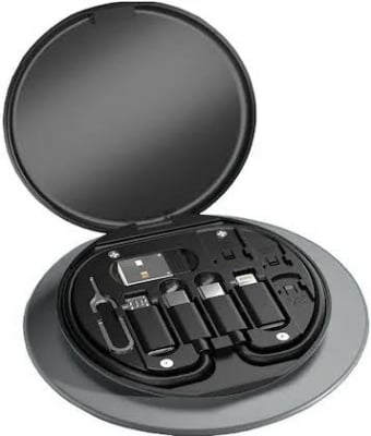Picture of 5-in-1 Multifunctional Charging Cable Kit - 60W Fast Charging  USB, Type-C, Lightning Compatibility  Travel Office Phone Organizer  Must-Have Accessories - Includes Card Removal Pin(Multicolor)