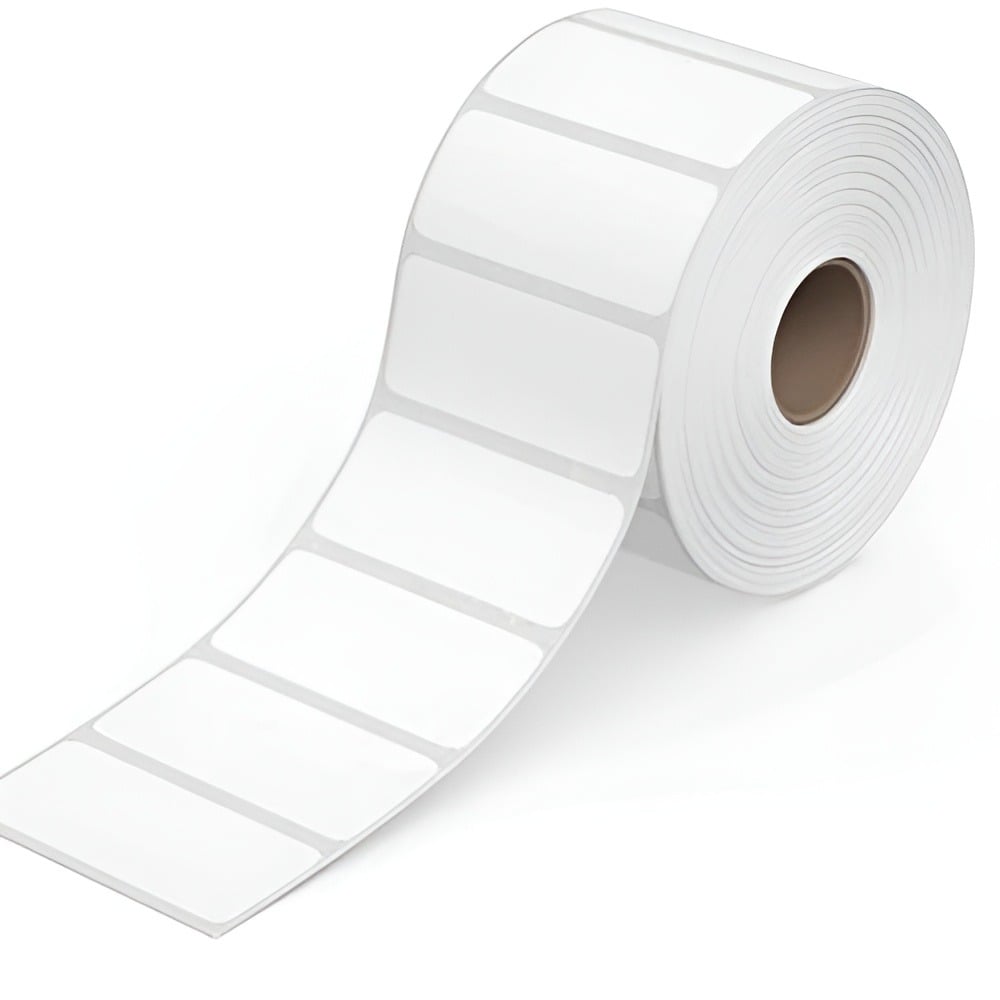 Picture of Barcode Labels | 50x25mm (2x1 inch) - 1000 Labels per Roll | Direct Thermal (DT) Stickers | Smudge-Free, Fade-Resistant, High-Quality Print for Barcode, Shipping, Addressing & Organization | Premium Self-Adhesive Thermal Labels - White(White)
