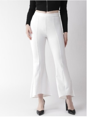 Picture of Jorjet Blend Bootcut Parallel Trouser Pants for Women Regular Fit Pant