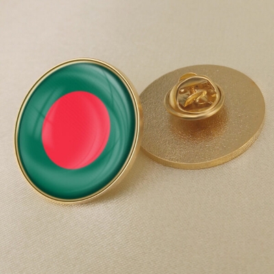 Picture of Bangladesh Flag Brooch and Lapel Pin – Elegant Coat of Arms Emblem for Victory Day, Independence Day, Martyrs Day & International Travel(BD Circle)