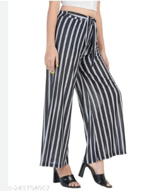 Picture of Cotton Viscose Loose Fit Flared Wide Palazzo Plazo Pants for Women