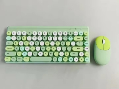 Picture of Ergonomic Keyboard and Mouse Set | 2.4Ghz USB Wireless Office Keyboard with Multi-Media Function Keys and Number Pad for PC Computer Windows | Bluetooth Keyboard Mouse Kit | Colorful Mechanical Keyboard Set | Wireless Keyboard and Mouse Combo-Nadra-QW02(Green)