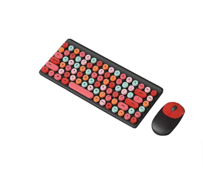 Picture of Ergonomic Keyboard and Mouse Set | 2.4Ghz USB Wireless Office Keyboard with Multi-Media Function Keys and Number Pad for PC Computer Windows | Bluetooth Keyboard Mouse Kit | Colorful Mechanical Keyboard Set | Wireless Keyboard and Mouse Combo-Nadra-QW02(Black)