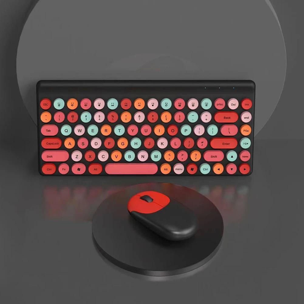 Picture of Ergonomic Keyboard and Mouse Set | 2.4Ghz USB Wireless Office Keyboard with Multi-Media Function Keys and Number Pad for PC Computer Windows | Bluetooth Keyboard Mouse Kit | Colorful Mechanical Keyboard Set | Wireless Keyboard and Mouse Combo-Nadra-QW02(Black)
