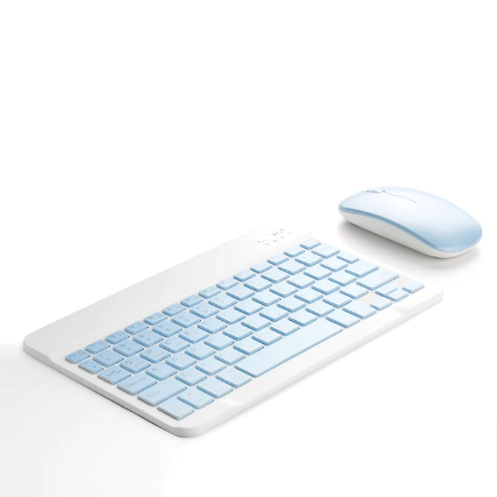 Picture of Ultra-Thin Rechargeable Keyboard & Mouse Combo – Sleek, Ergonomic, and Seamlessly Compatible with Laptops, Tablets, iPads, iPhones & Smartphones(Blue)