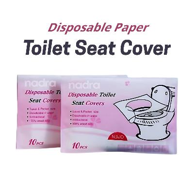Picture of Disposable Paper Toilet Seat Covers | Biodegradable, Waterproof, Flushable Paper Toilet Seat Covers for Travel, Camping, Public Toilet, Restrooms, Washroom(1 pack-10pcs)